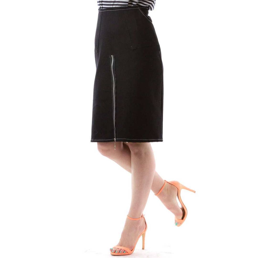 Zip Denim Skirt for wholesale by Matrushka