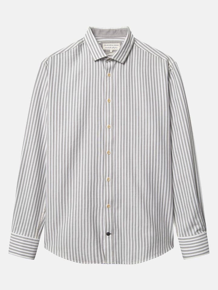 Hemd Twill Basic - Silver Stripes für den Großhandel von COLOURS & SONS