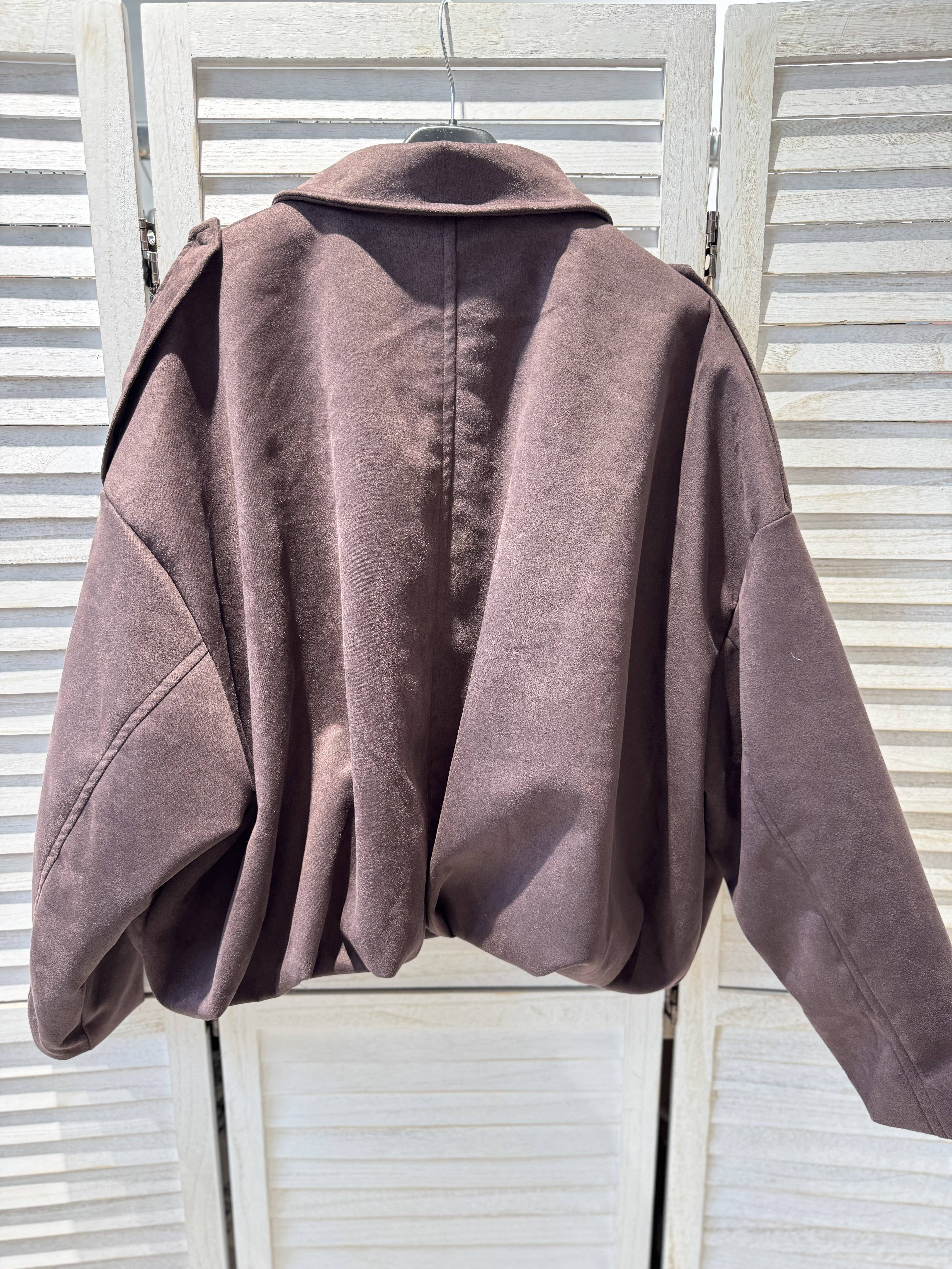 Brown Elegant Oversized Women's Blazer for wholesale on Faire7