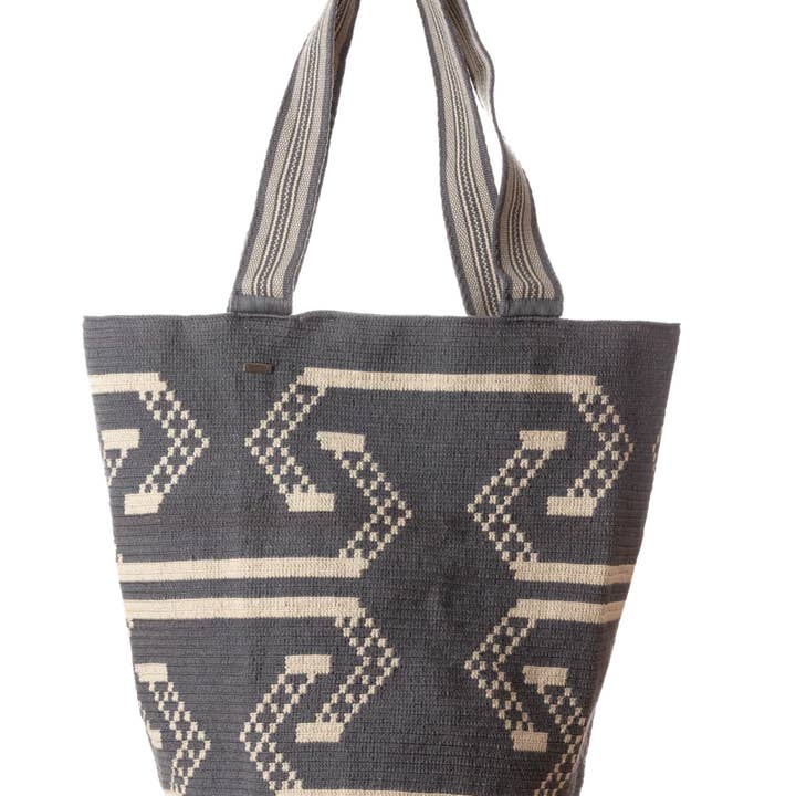 STONE G03/ Wayuu Grey/Beige Beach bag for wholesale by Hilo Sagrado