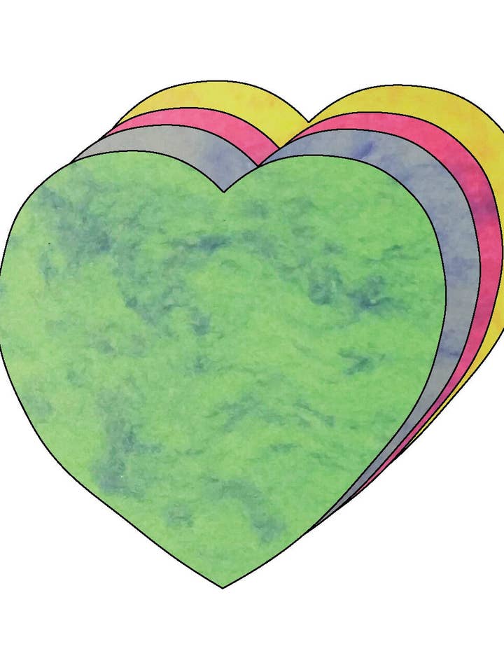 Recortes creativos de colores surtidos de mármol de corazón, 5.5 pulgadas para venta al por mayor de Creative Shapes Etc.