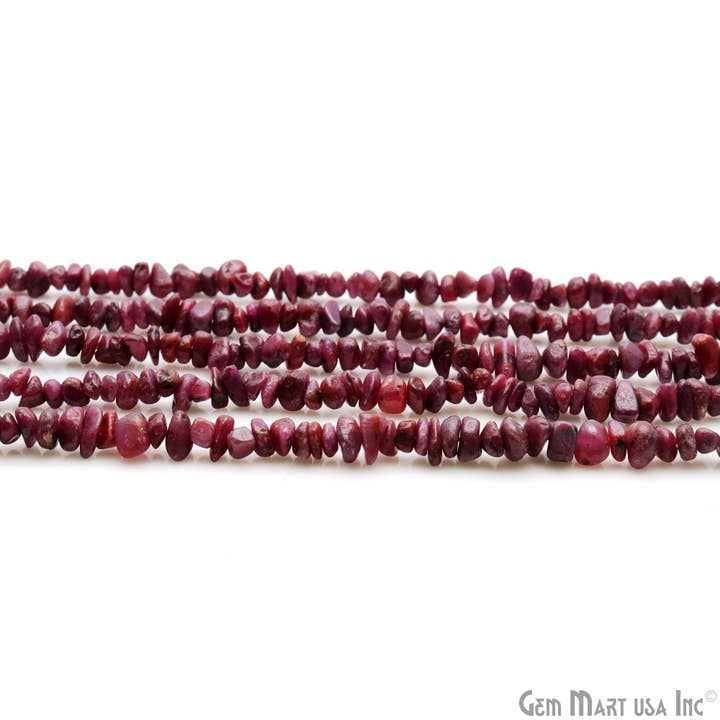 GemMartUSA - Wholesale Beads - Ruby Chip Beads, Drilled Natural Gemstone Strand, 34 Inch4