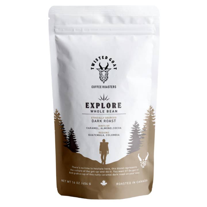 Explore | Whole Bean Coffee | Dark Roast | 1lb for wholesale by Twisted Goat Coffee Roasters