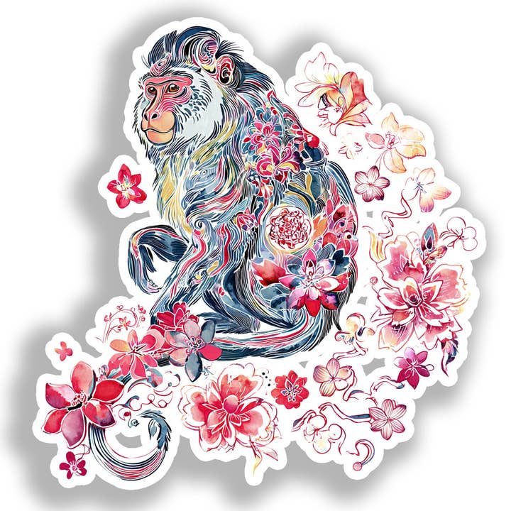 Monkey Decal Sticker # A018436 for wholesale by Yoonek Graphics