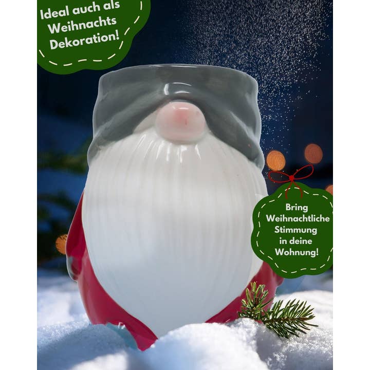 Close Up GmbH - Wholesale Coffee Mug - Gnome Mug 3D Red Gray White2
