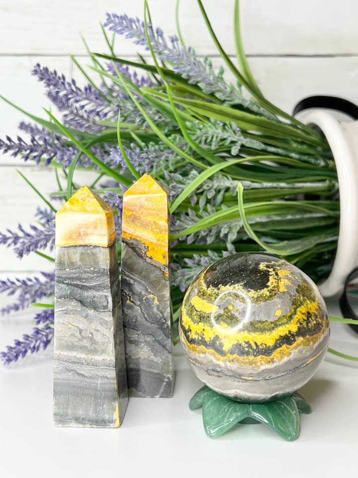 Bumblebee Jasper Point for wholesale by Serendipity Crystals