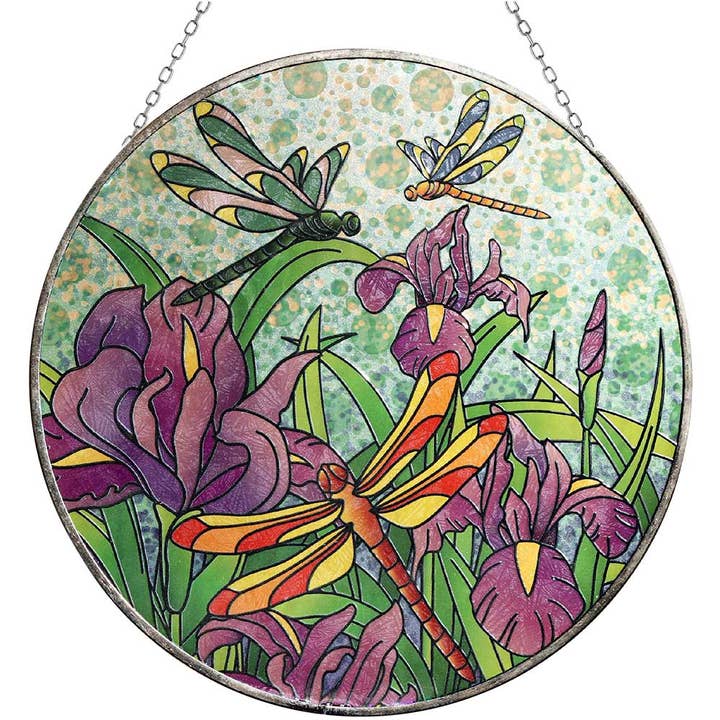Glass Suncatcher 12in - Dragonflies (Each) for wholesale by Kheops International