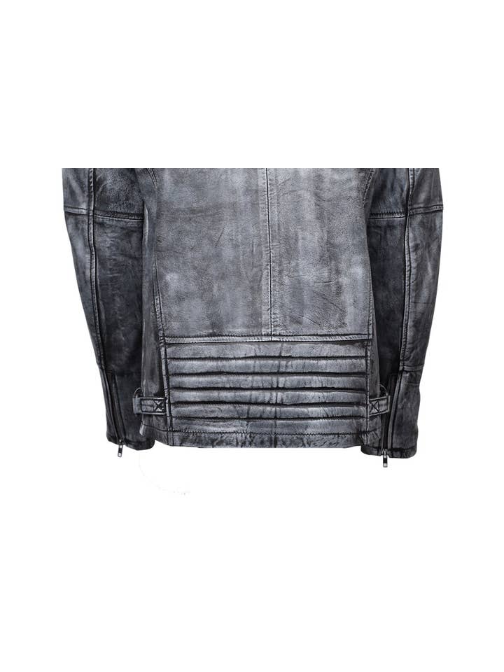 Urban 5884 Amsterdam | Leather jackets – wholesale Motorcykeljacka - Herr – Urban 5884 Ralph bikerjacka i lammskinn för herr i denimstil2