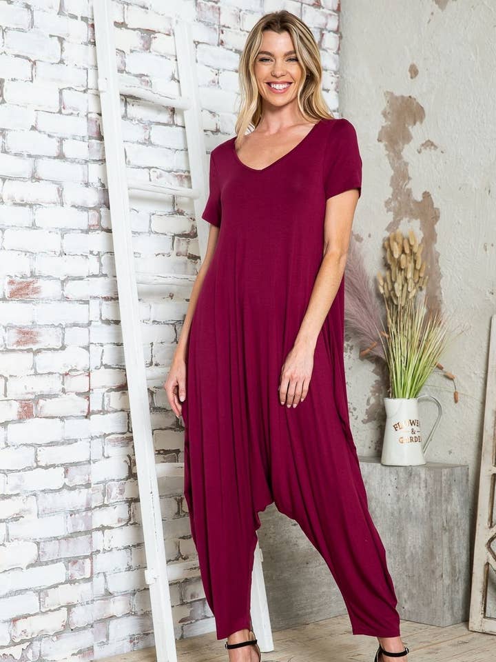Solid Harem Jumpsuit for wholesale by Allium