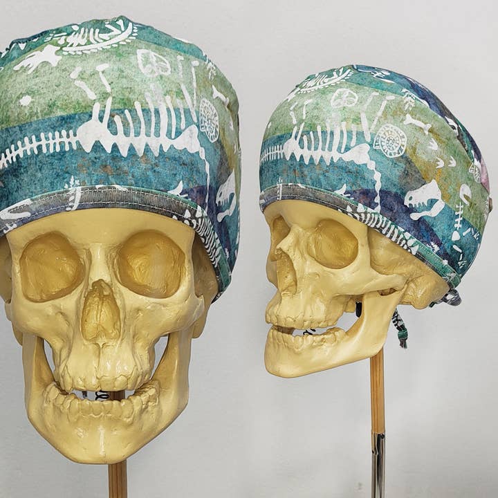 Dinosaur Fossil Handmade Cotton Scrub Cap Adjustable Surgica for wholesale by Bestscrubcap
