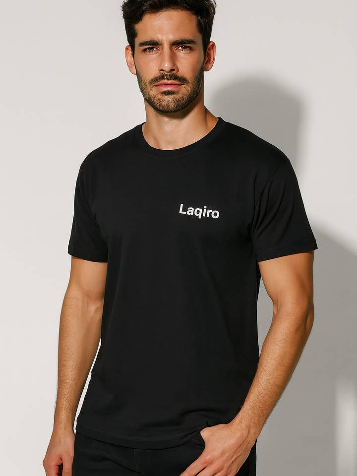 NHP International - Wholesale Screen Printed T-Shirt - Men's - White and black Laqiro smiley men's t-shirts2