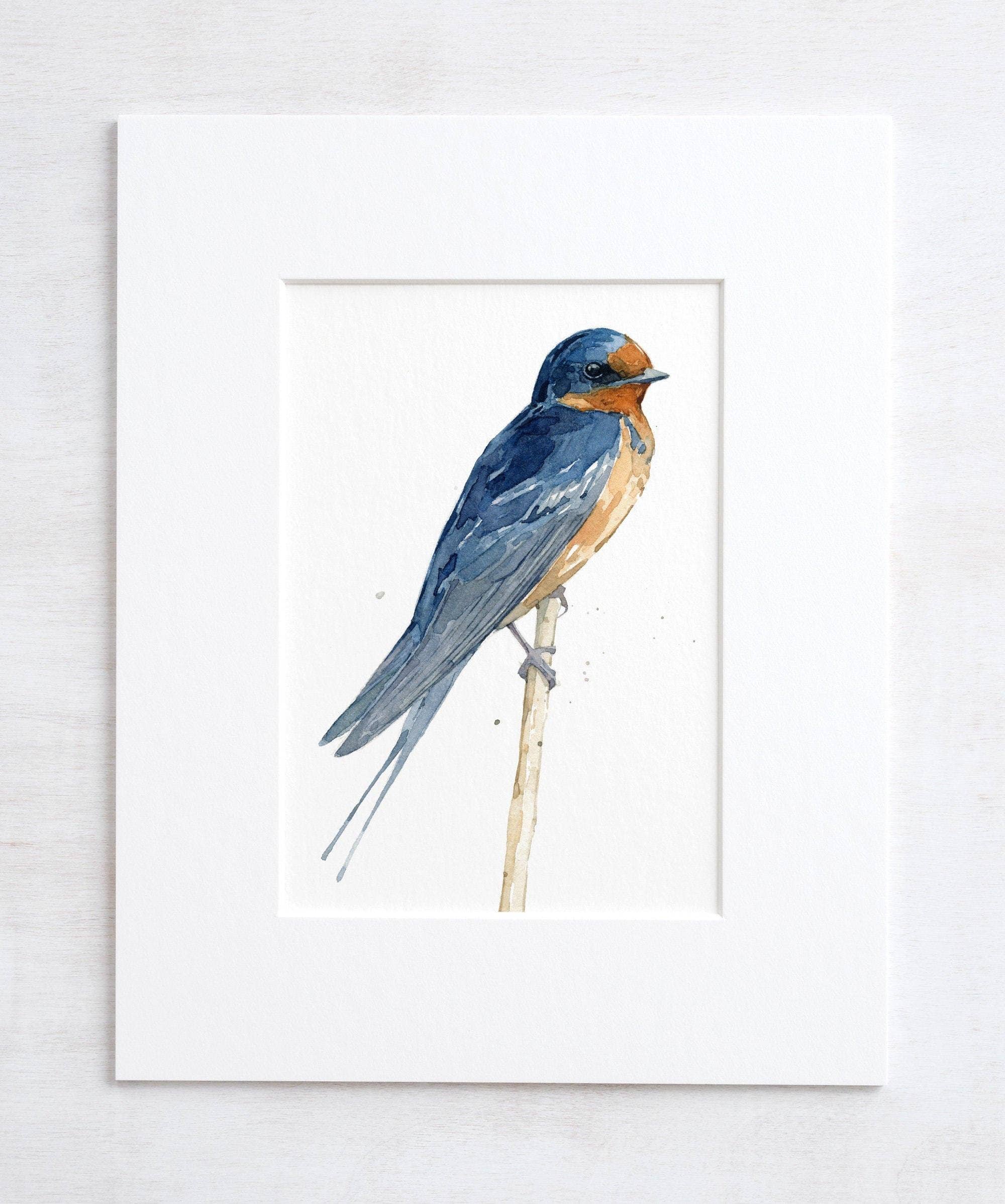 Studio Tuesday - Wholesale Kunstprint - Barn Swallow Aquarel Print, Vogel Schilderij0