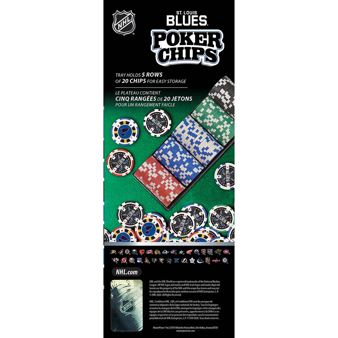Masterpieces Puzzles - Wholesale Card Game - St. Louis Blues 100 Piece Poker Chips1