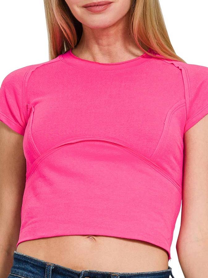 T-shirt med synlig söm och åtsittande passform för wholesale av Vanilla Monkey