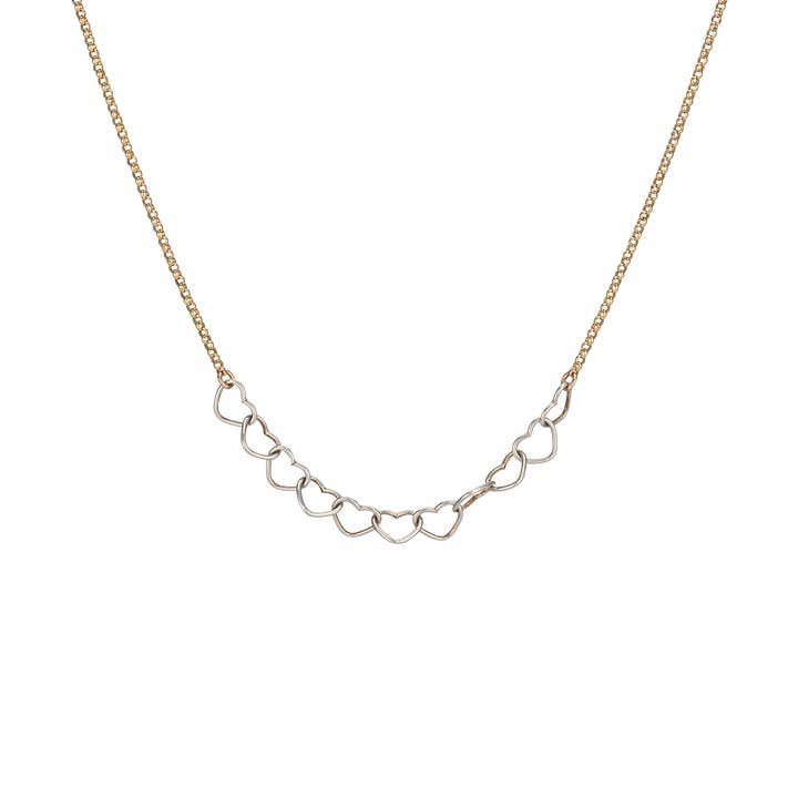 Gold Heart Garland Sterling Silver Necklace for wholesale by Freshie & Zero