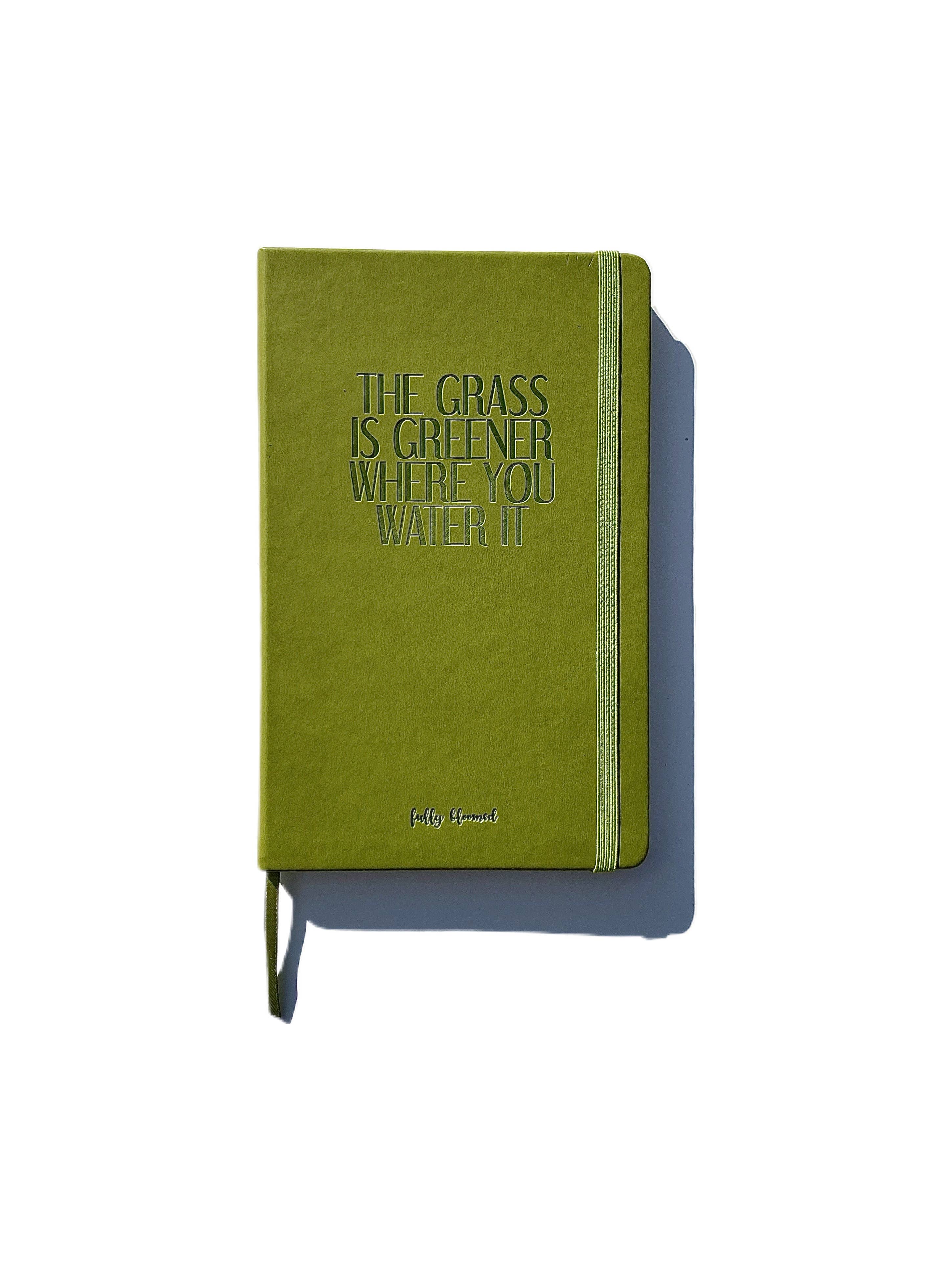 "The Grass is Greener Where You....... Vegan Leather Journal for wholesale by Fully Bloomed
