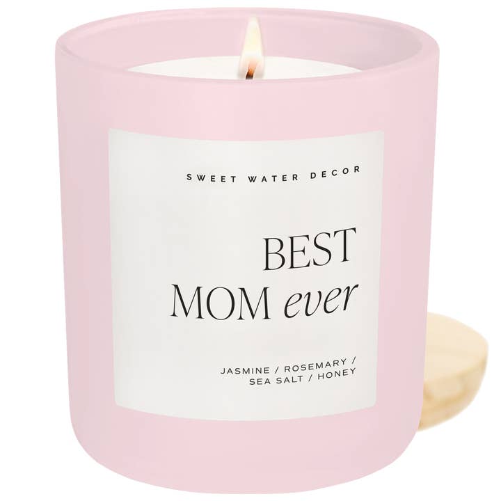 Sweet Water Decor - Wholesale Jar/Filled Candle - Best Mom Ever 15 oz Soy Candle, Matte Jar - Gifts