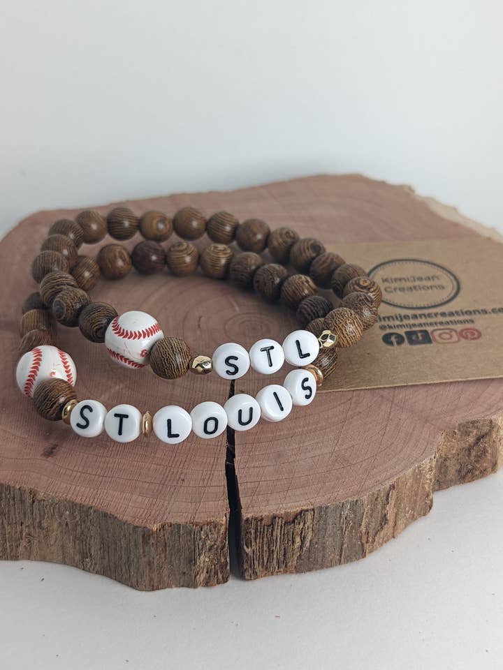 STL City Baseball Diffuser houten armband voor wholesale door KimiJean Creations