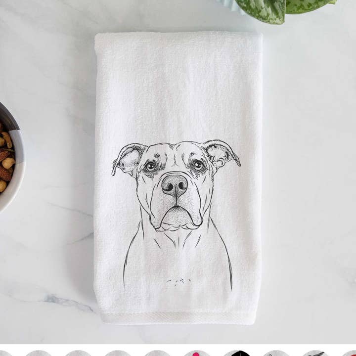 KiaOra the Pitbull Mix Hand Towel for wholesale by Inkopious