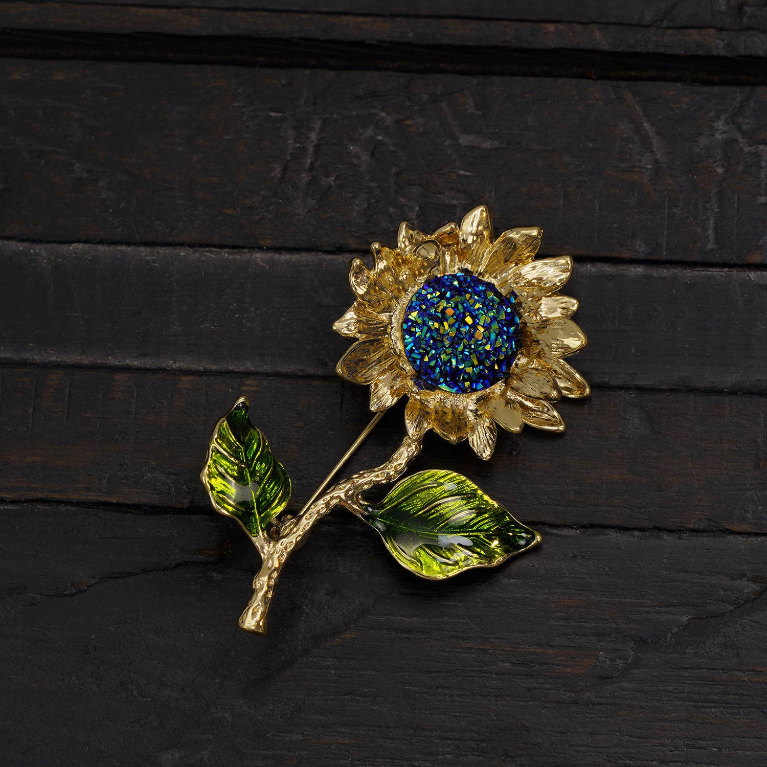 Tourtiwi – alfinete de lapela por atacado – Broche Retro de Girassol, Broche de Flor de Planta em Liga0