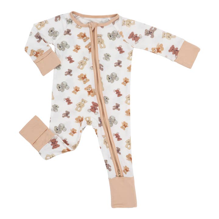 LollyBanks - Wholesale Sleepsuit - Baby - Bear Hugs Baby Bamboo Pajamas, 2-Way Zipper Romper