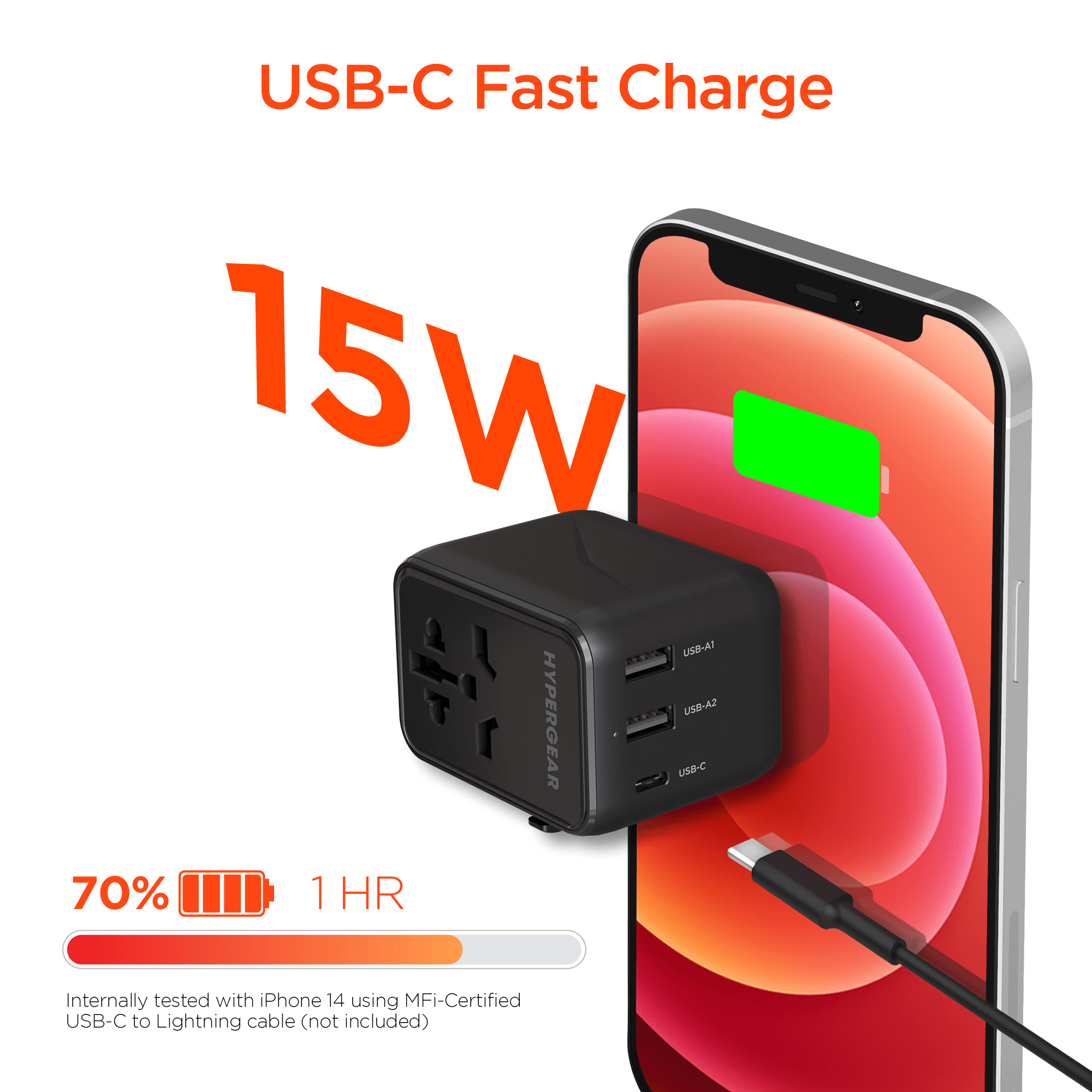 JupiterGear Home – wholesale Strömadapter – HyperGear WorldCharge Universell Reseadapter med USB-C3
