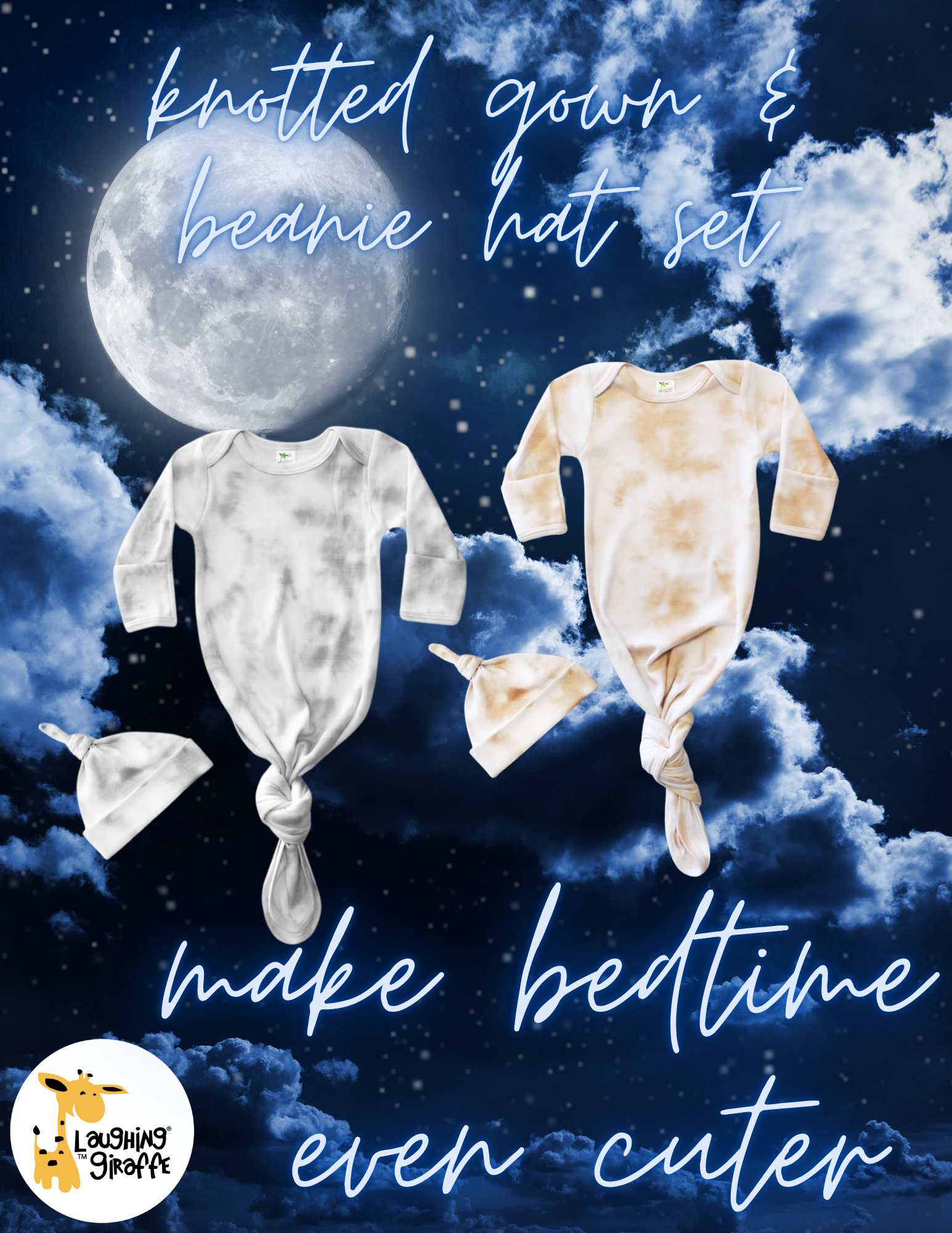 Laughing Giraffe - Wholesale Nachthemdset - Baby - Set van geknoopte babyjurk en muts met lachende giraf8