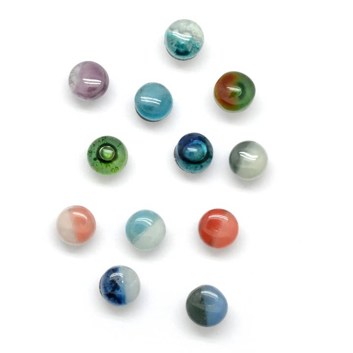 Dunitz & Company - Wholesale Stud/Post Earrings - Tiny Round Glass Stud Earrings - ships in assorted colors