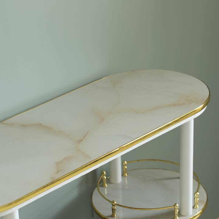 Quickway Imports - Wholesale Bar Cart - Bar Console with Open Shelves for Glasses and Bottles4