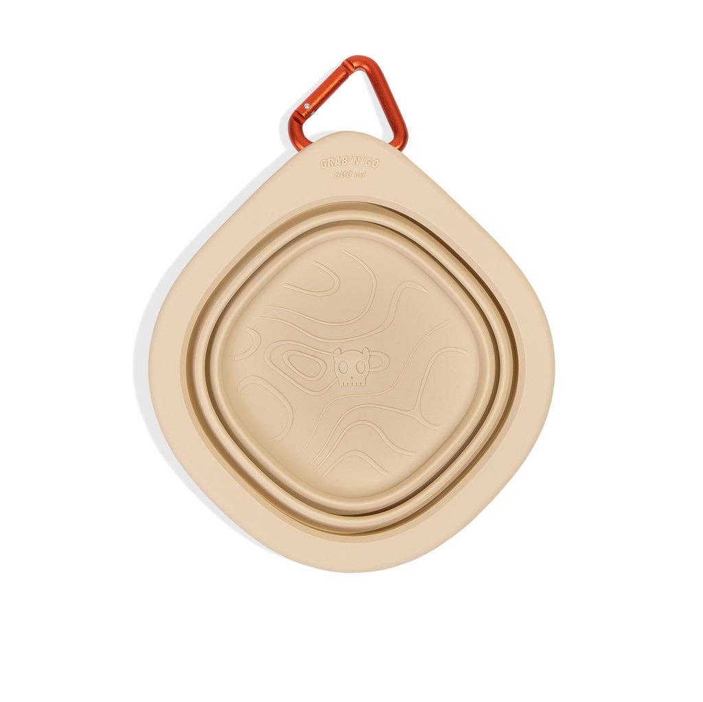Hundog - Official zee.dog distributor - Wholesale Pet Bowl - Cat/Dog - Beige travel bowl - Go Bowl Biscotti2