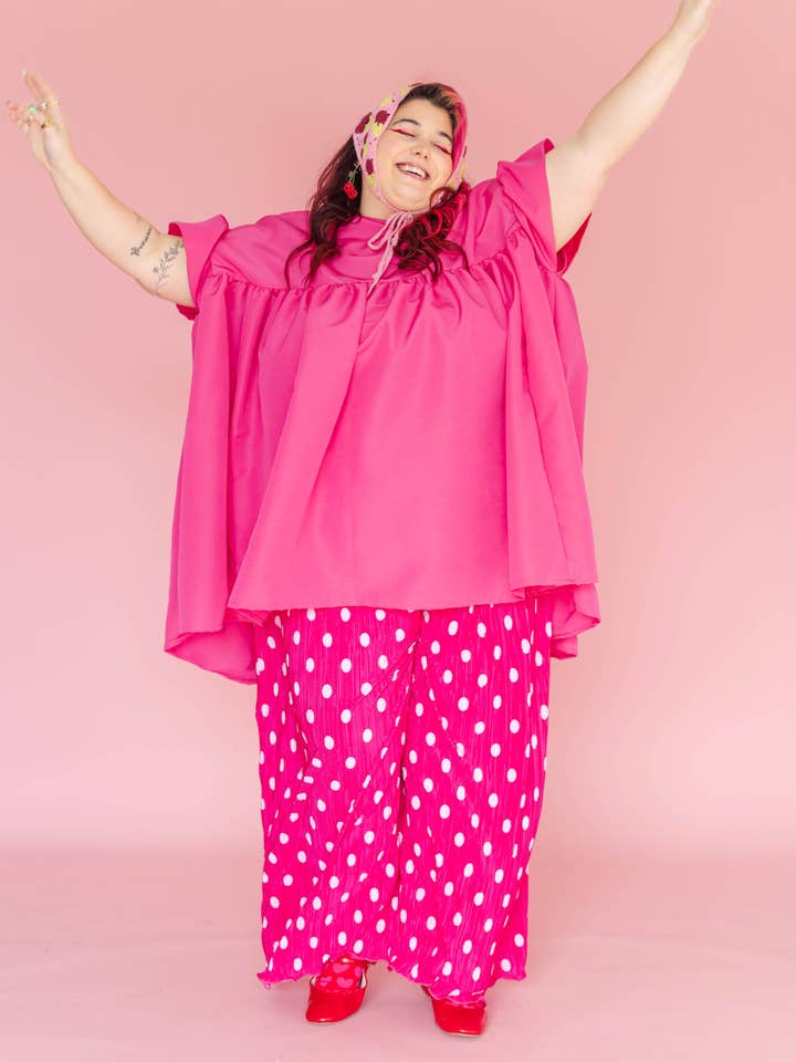 Nettle Studios - Wholesale Dress - Women's - Hot Pink Mini Mushroom Dress - Size Inclusive7