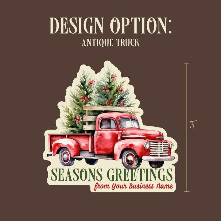 Skylark Printing - Wholesale Sticker - Christmas Watercolor Souvenir Sticker with Custom Text