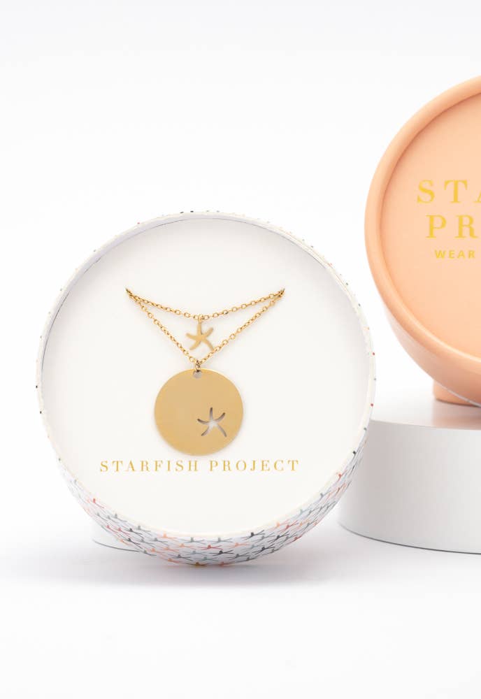 Starfish Project, Inc - Wholesale Pendant/Charm Necklace - Community Gold Starfish Pendant Necklace Set2