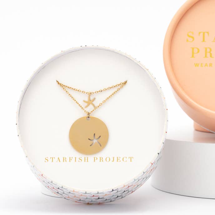 Starfish Project, Inc - Wholesale Pendant/Charm Necklace - Community Gold Starfish Pendant Necklace Set2