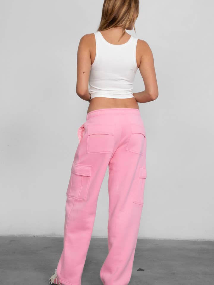 TICTOC - Wholesale Pants - Women's - HANA Essential Mid-Rise Fleece Cargo Pants11