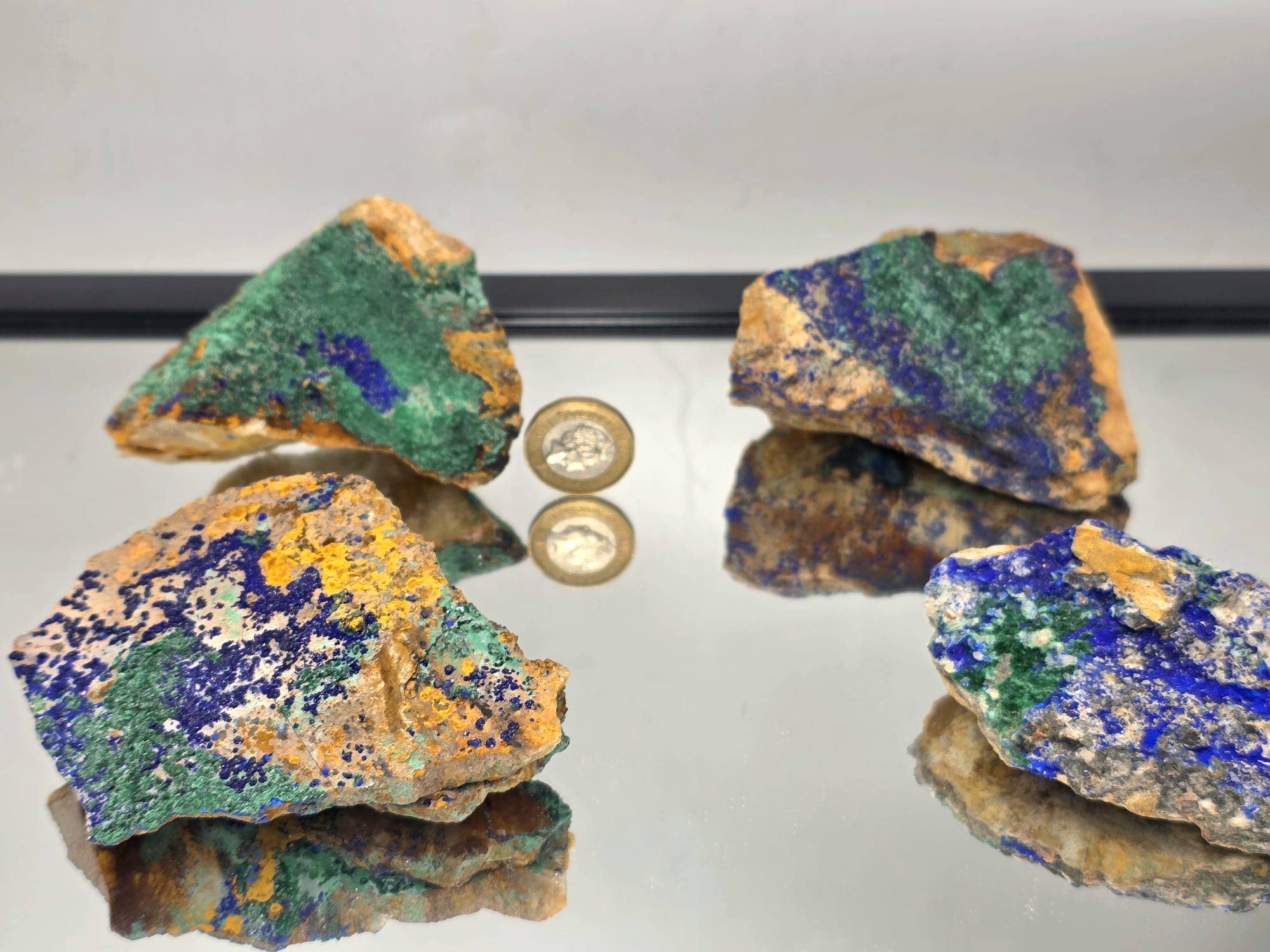 Distinction Crystals - Vendita all'ingrosso Pietra/cristallo spirituale - Cristallo Naturale di Azurite Malachite Marocco x13