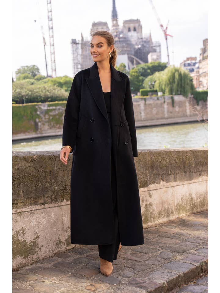Attentif Paris - Wholesale Coat - Women's - Extra-long oversized hand-sewn wool blend coat19
