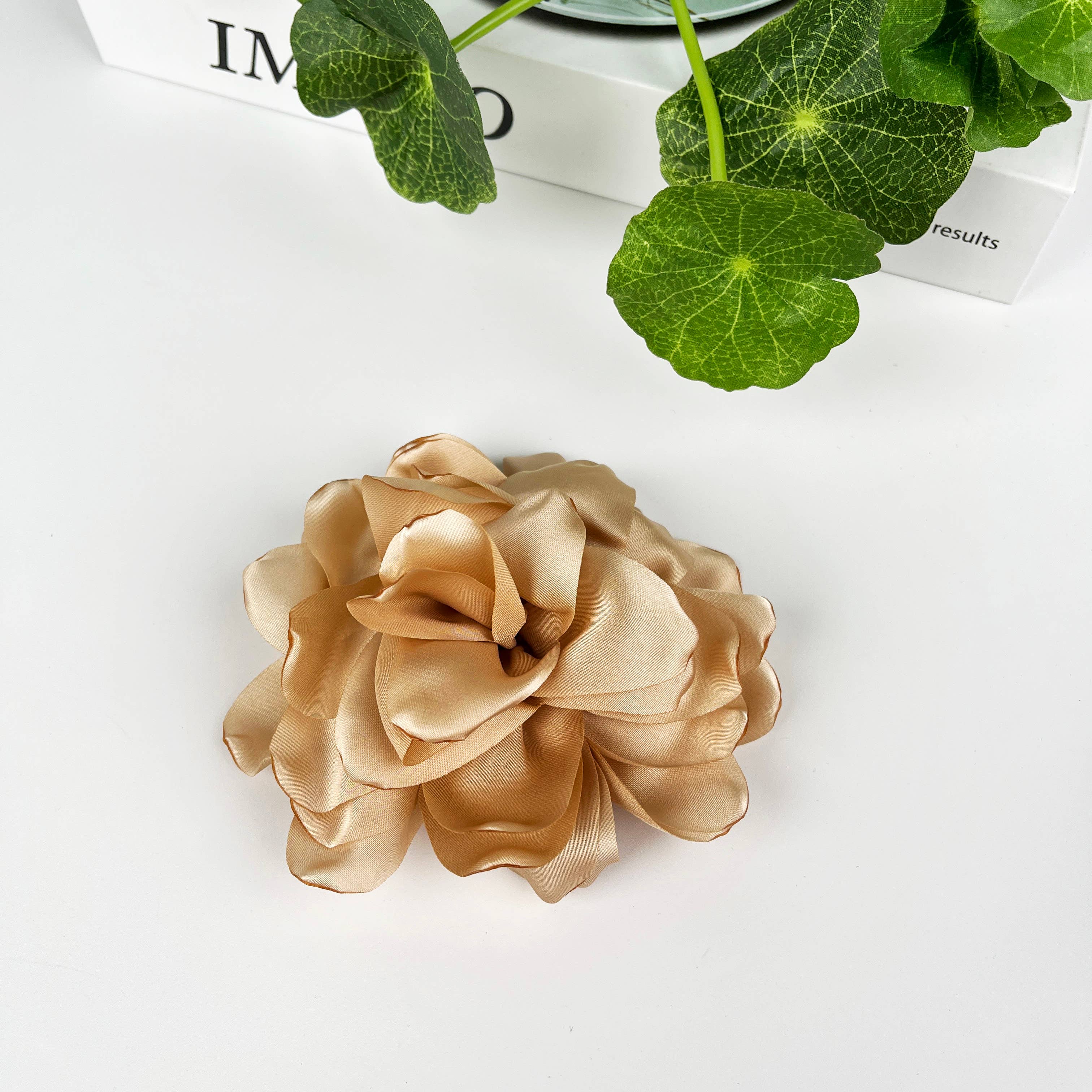 SoapElenGlen - Wholesale Hair Clip - Women's - Fabric Flower Hair Clips, Rose Duckbill Clip9