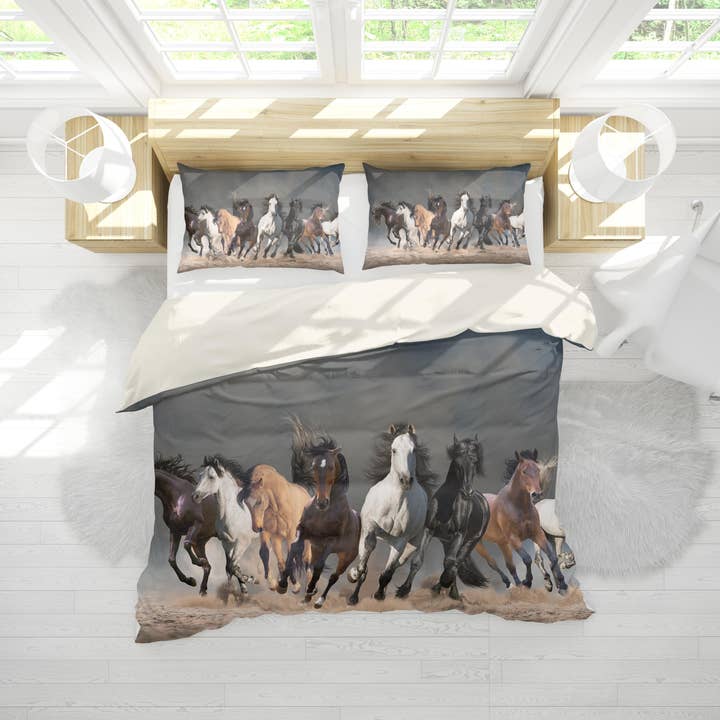 Jess Art Decoration - Wholesale Bedding set - 3D Horse Quilt Cover Set Bedding Set Pillowcases 1550