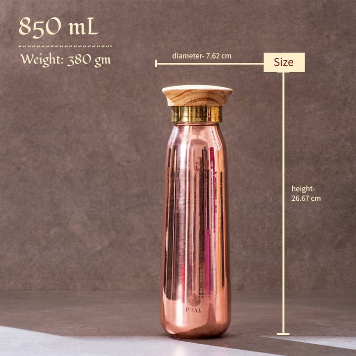 P-TAL – Großhandel Trinkflaschen – Kupferflasche, 100% auslaufsichere Kupferwasserflasche