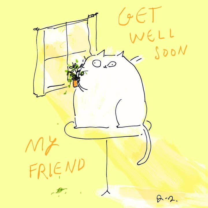 Get Well Soon My Friend - 6x6 Greeting Card for wholesale by Nelson Line