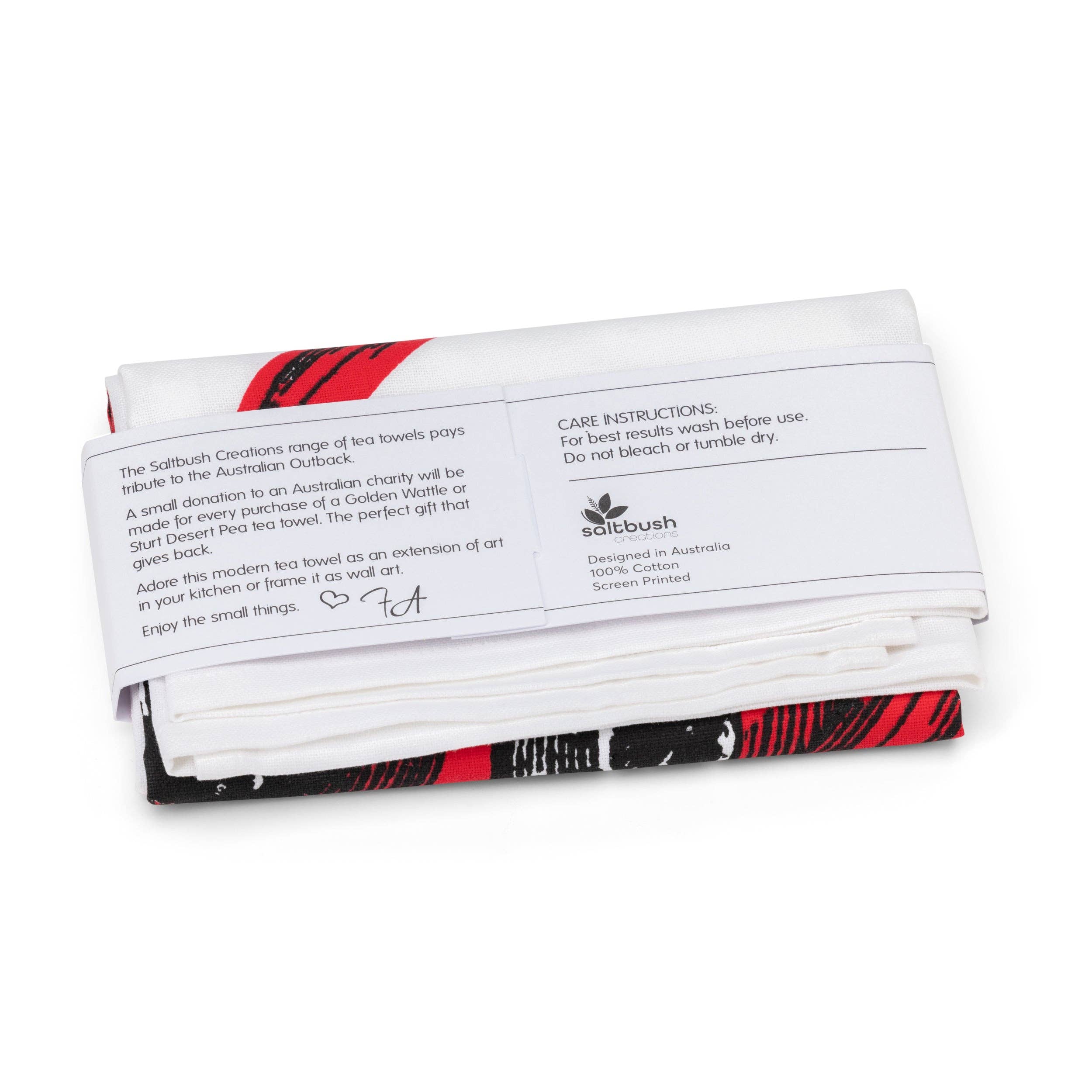 Saltbush Creations - Wholesale Tea Towel - Tea towel-Vintage Sturt Desert Pea1