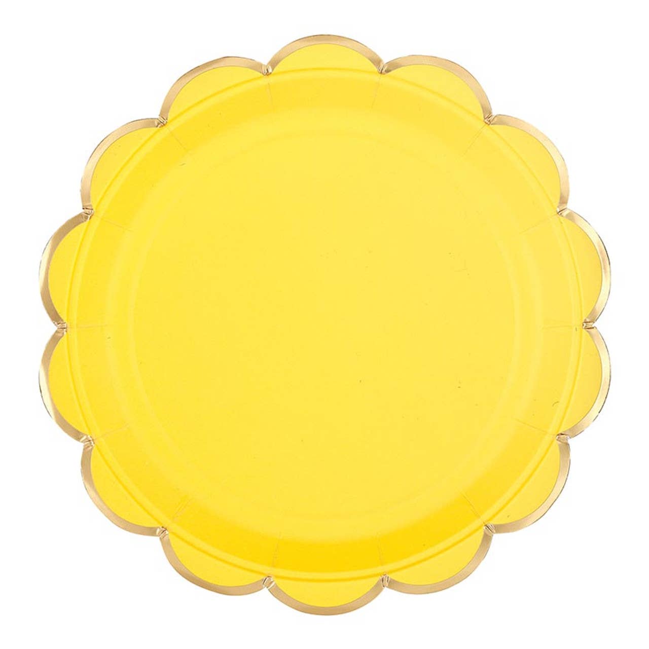 Slant Collections by Creative Brands - Wholesale Disposable Plate - Foil Round Scalloped Paper Plates - Confetti Colors - 8ct3