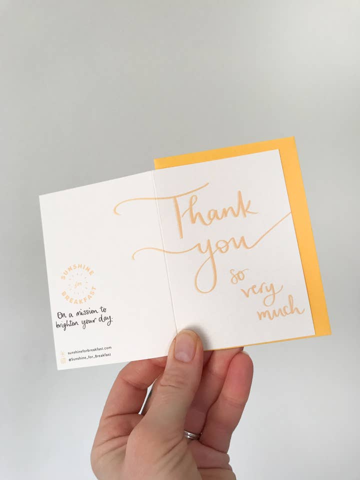 Thank You - Mini card - Giallo per la vendita all'ingrosso da parte di Sunshine for Breakfast