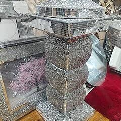 Silver Crushed Diamond Side Table Sparkle 40x60cm ( F095 ) for wholesale by DEENZ