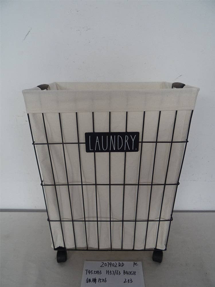 DesignStyles Home – wholesale Laundry hamper – Rae Dunn "Laundry" Hamper On Wheels1