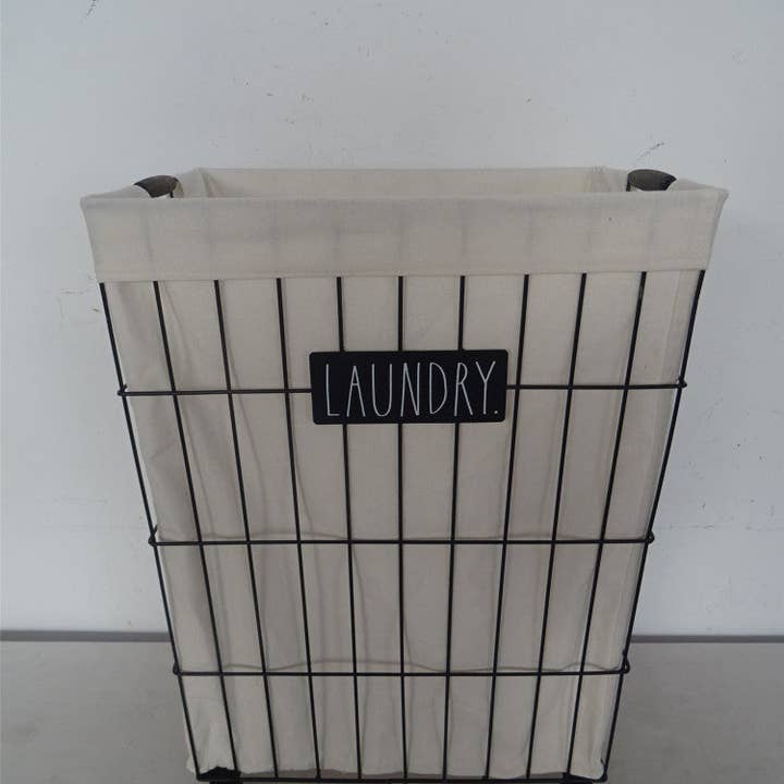 DesignStyles Home – wholesale Laundry hamper – Rae Dunn "Laundry" Hamper On Wheels1