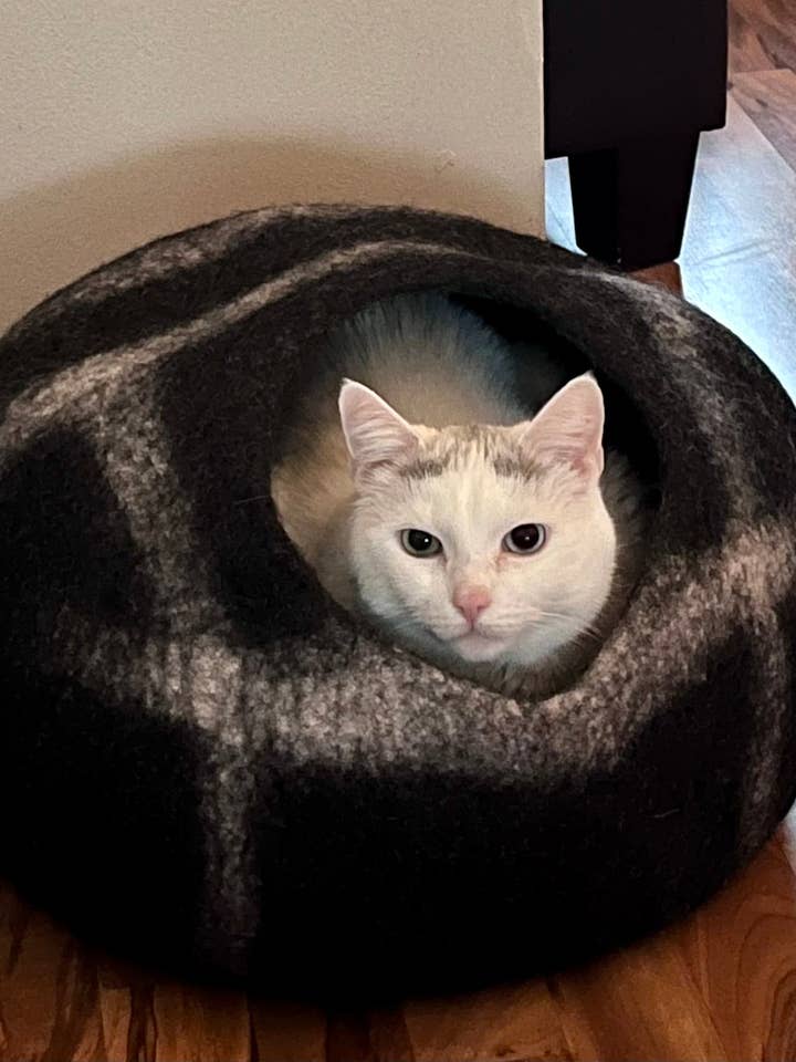 Cueva para gatos 100% lana hecha en Nepal para venta al por mayor de MegsOctopusGarden