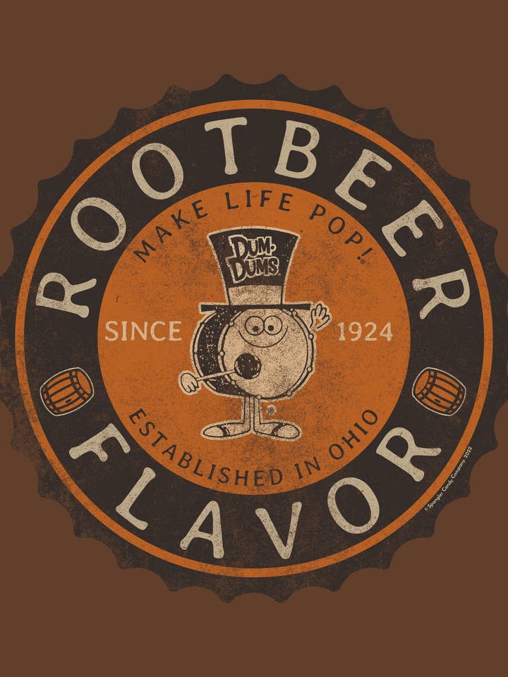 www.sweetvintagetees.com - Wholesale Screen Printed T-Shirt - Women's - Dum Dums Vintage Root Beer Bottle Cap Tee