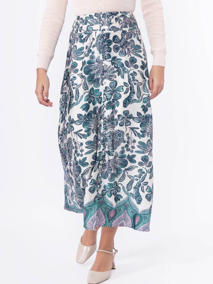 Selena Skirt (Green Pattern) for wholesale by Yakira Bella